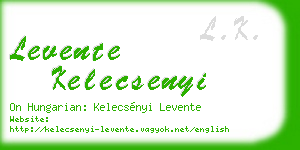 levente kelecsenyi business card