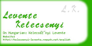 levente kelecsenyi business card